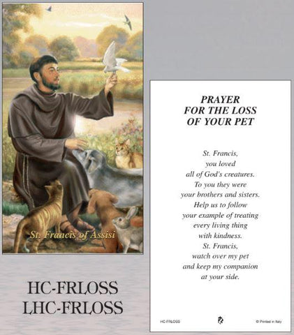 Loss of Your Pet Laminated Holy Card - Gerken's Religious Supplies