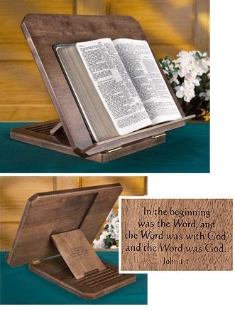 Bible/Missal Stand with Silk-Screened Verse - Gerken's Religious Supplies