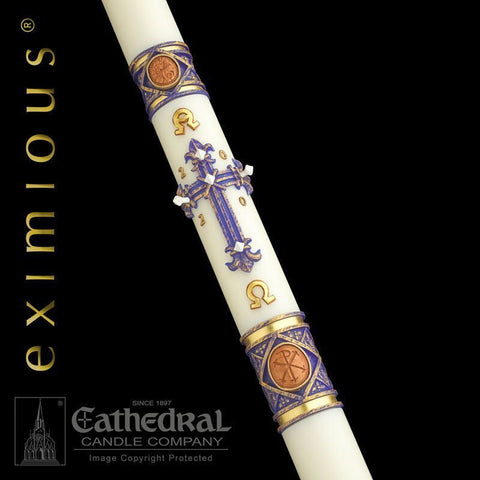 2-3/16" x 48" Lilium Eximious Paschal Candle - Gerken's Religious Supplies