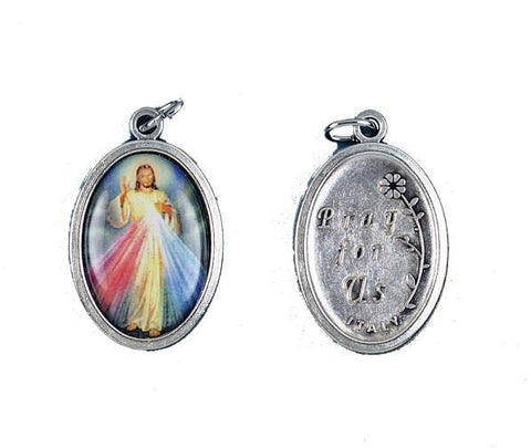 Divine Mercy Oxidized Picture Medal - Gerken's Religious Supplies