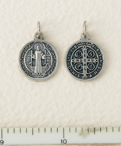 Silver Finished St. Benedict Medal - Extra Small - Gerken's Religious Supplies