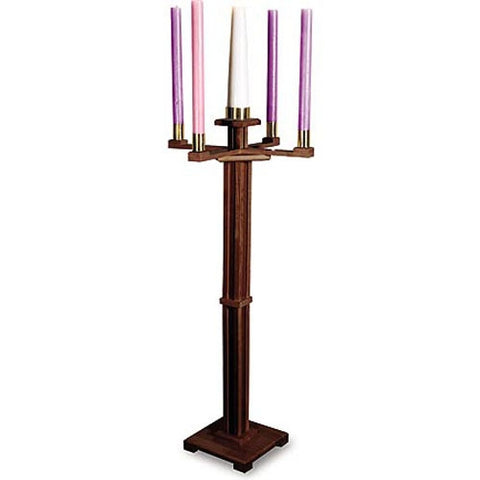 Hardwood Advent Candlestick - Dark Walnut Stain