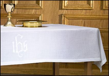 IHS Altar Frontal - 100% Linen - Gerken's Religious Supplies