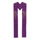 Embroidered Alpha Omega Clergy Overlay Stole - Gerken's Religious Supplies
