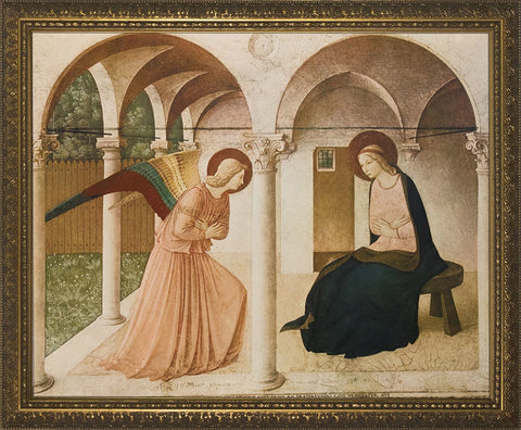 Annunciation by Bl. Fra Angelico Framed Art - 12" X 16" - Gerken's Religious Supplies