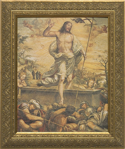 Resurrection of Christ Framed Art - 12" X 16" - Gerken's Religious Supplies