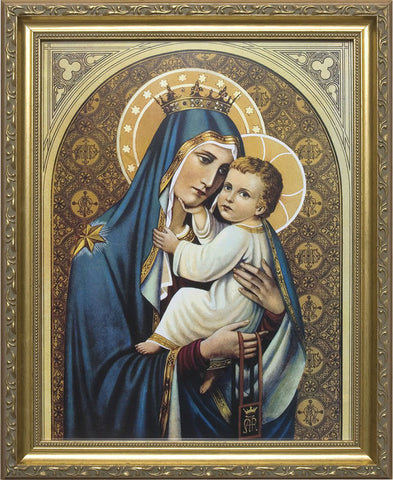 Our Lady of Mt. Carmel Framed Art - 8" X 10" - Gerken's Religious Supplies