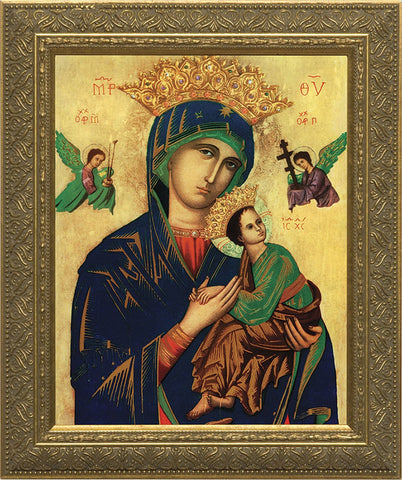 Mother of Perpetual Help - Gold Framed Art - 8" X 10" - Gerken's Religious Supplies