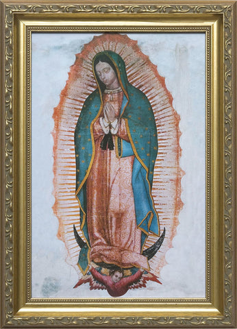 Our Lady of Guadalupe Full Image - Standard Gold Framed Art - 8" X 12" - Gerken's Religious Supplies
