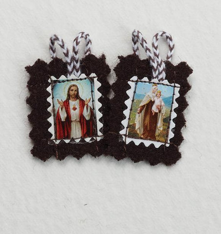 Small Brown Felt Scapular - Gerken's Religious Supplies