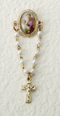 St. Joseph Pin with Rosary - Gerken's Religious Supplies