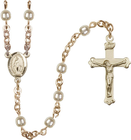 4mm Faux Pearl Rosary - Gerken's Religious Supplies
