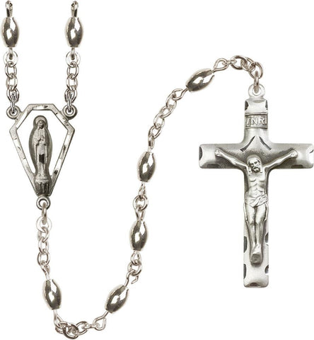 5x7mm Sterling Silver Oval Rosary - Gerken's Religious Supplies