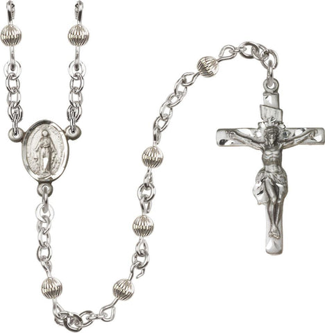 4mm Sterling Silver Corrugated Rosary - Gerken's Religious Supplies