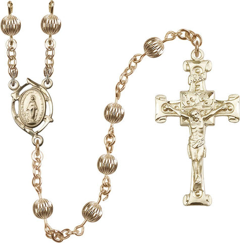 6mm 14 Karat Gold Corrugated Rosary - Gerken's Religious Supplies