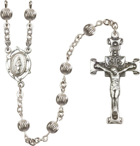 6mm Sterling Silver Corrugated Rosary - Gerken's Religious Supplies