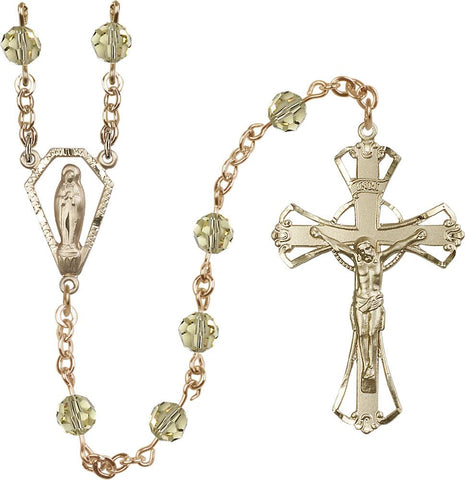6mm Jonquil Swarovski Rosary - Gerken's Religious Supplies