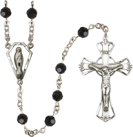 6mm Jet Swarovski Rosary - Gerken's Religious Supplies
