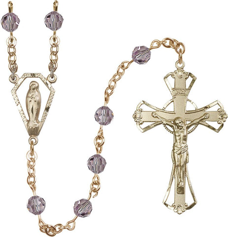 6mm Light Amethyst Swarovski Rosary - Gerken's Religious Supplies