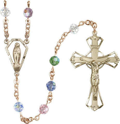 6mm Multi-Color Swarovski Rosary - Gerken's Religious Supplies