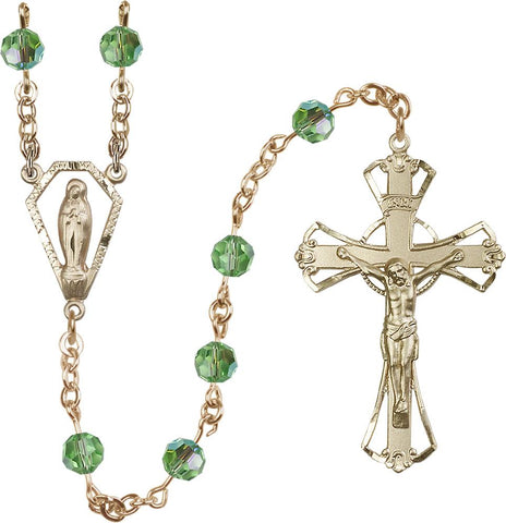 6mm Peridot Swarovski Rosary - Gerken's Religious Supplies
