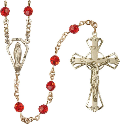 6mm Ruby Swarovski Rosary - Gerken's Religious Supplies