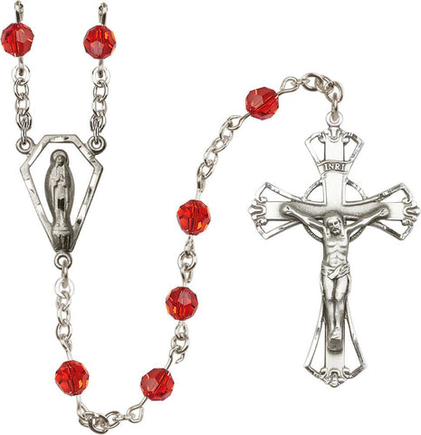 6mm Ruby Swarovski Rosary - Gerken's Religious Supplies