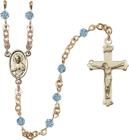 4mm Aqua Swarovski Rosary - Gerken's Religious Supplies