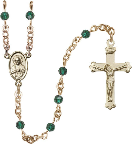 4mm Emerald Swarovski Rosary - Gerken's Religious Supplies