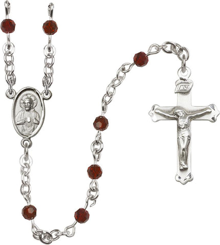 4mm Garnet Swarovski Rosary - Gerken's Religious Supplies