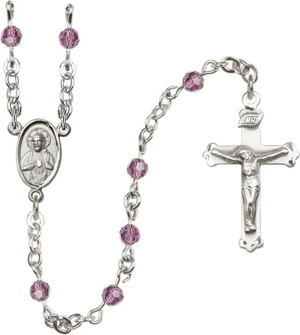4mm Light Amethyst Swarovski Rosary - Gerken's Religious Supplies