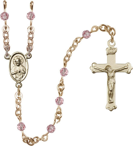 4mm Light Rose Swarovski Rosary - Gerken's Religious Supplies