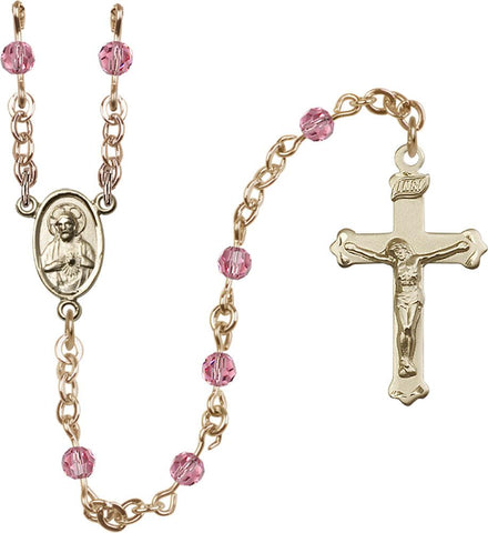 4mm Rose Swarovski Rosary - Gerken's Religious Supplies