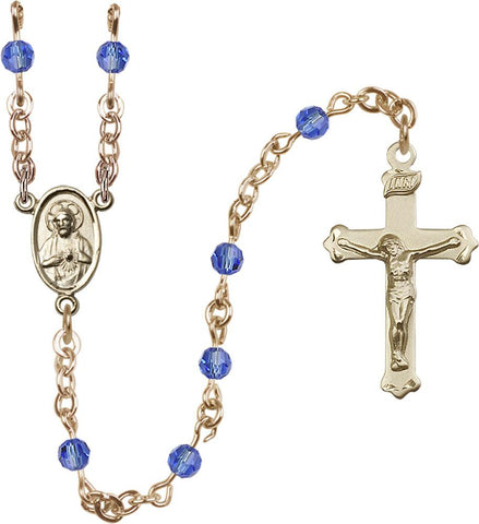 4mm Sapphire Swarovski Rosary - Gerken's Religious Supplies