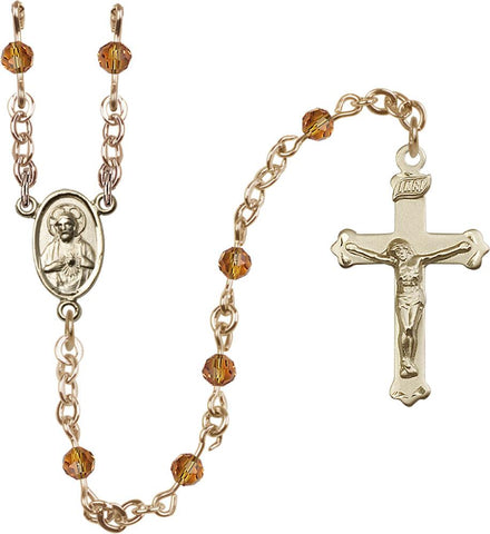 4mm Topaz Swarovski Rosary - Gerken's Religious Supplies