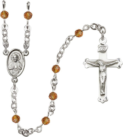 4mm Topaz Swarovski Rosary - Gerken's Religious Supplies