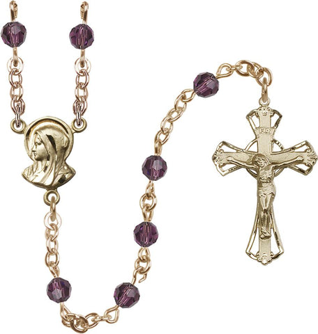 5mm Amethyst Swarovski Rosary - Gerken's Religious Supplies