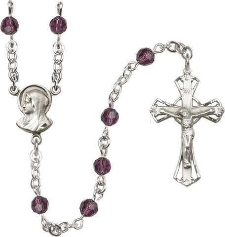 5mm Amethyst Swarovski Rosary - Gerken's Religious Supplies