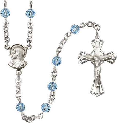 5mm Aqua Swarovski Rosary - Gerken's Religious Supplies