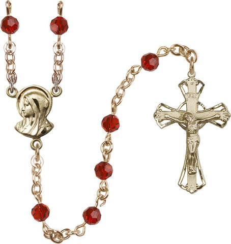 5mm Garnet Swarovski Rosary - Gerken's Religious Supplies
