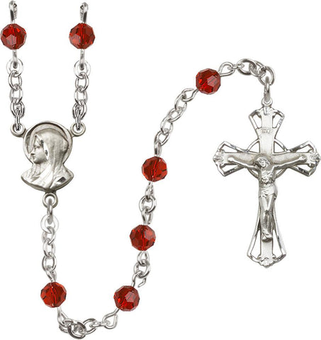 5mm Garnet Swarovski Rosary - Gerken's Religious Supplies