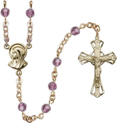 5mm Light Amethyst Swarovski Rosary - Gerken's Religious Supplies