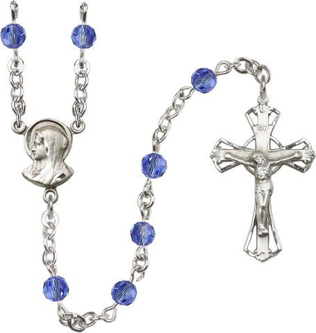 5mm Sapphire Swarovski Rosary - Gerken's Religious Supplies