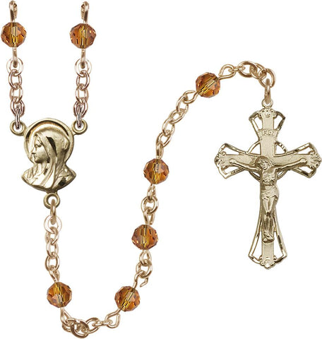 5mm Topaz Swarovski Rosary - Gerken's Religious Supplies