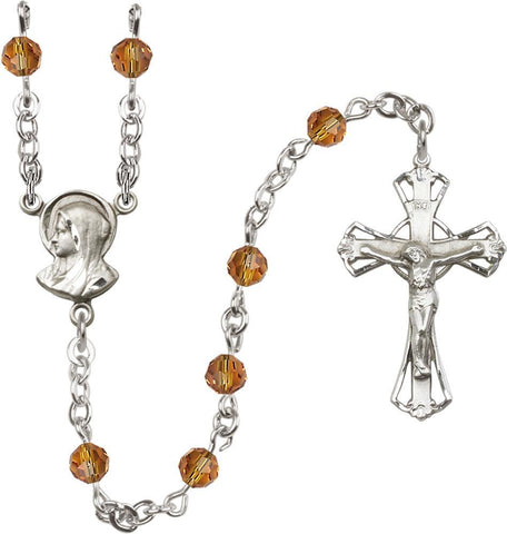 5mm Topaz Swarovski Rosary - Gerken's Religious Supplies