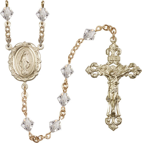 6mm Crystal Swarovski Rundell Rosary - Gerken's Religious Supplies