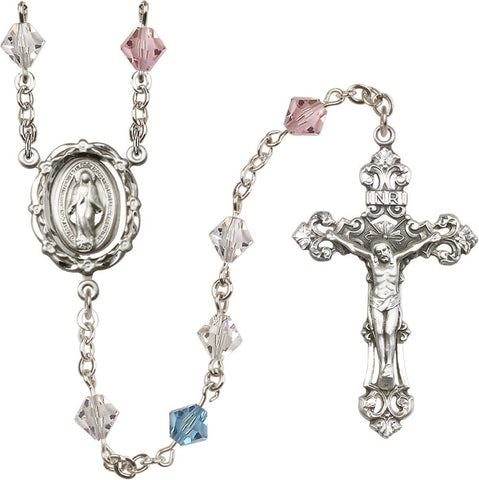 6mm Multi-Color Swarovski Rundell Rosary - Gerken's Religious Supplies