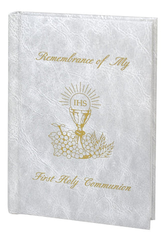 Girl First Communion Mass Book with Chalice Design - Gerken's Religious Supplies
