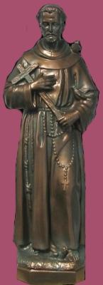 St Francis Outdoor Statue with Bronze Finish, 24" - Gerken's Religious Supplies