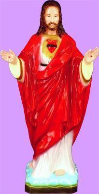 Blessing Sacred Heart of Jesus Outdoor Statue with Color Finish, 24" - Gerken's Religious Supplies